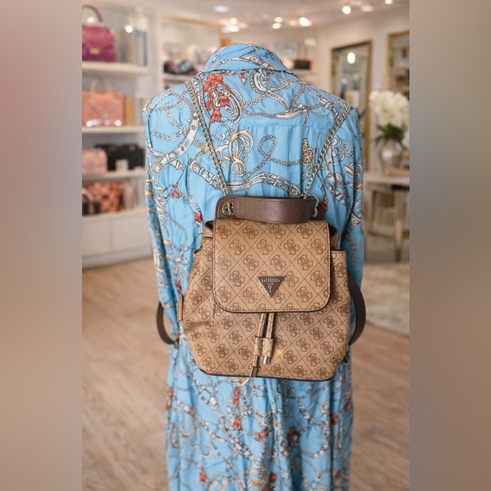 Guess Beige and Brown Women's Backpack - Picture 3 of 8